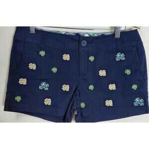 College Classics Embroidered Shorts Navy Size 7-See Measurements
